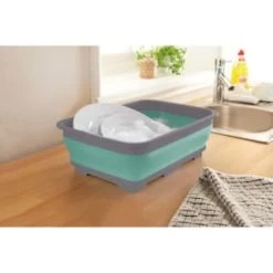 Addis Collapsible Washing Up Bowl - Aqua & Grey