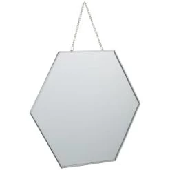 B&M Hanging Hexagon Mirror - Silver