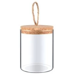 B&M Natural Home Small Glass Jar With Cork Lid