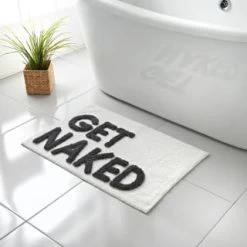 Get Naked Tufted Bath Mat - White