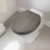 Addis Grey Wood Toilet Seat