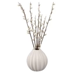 B&M Pussy Willow In White Vase