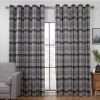 B&M Oakland Traditional Woven Grey Check Curtains 46 X 54"