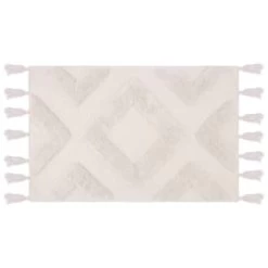 B&M Diamond Flatweave Bath Mat - Cream