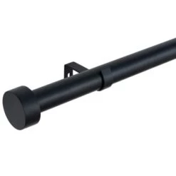 B&M Black Stud End Curtain Pole 70 - 120cm
