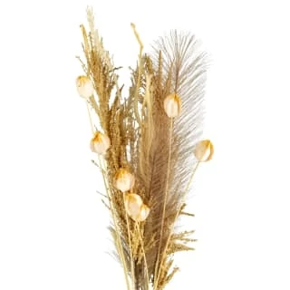 B&M Pampas & Leaf In Glass Vase - Image 2