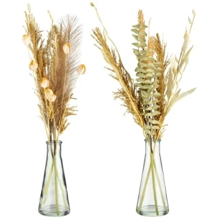 B&M Pampas & Leaf In Glass Vase - Image 3