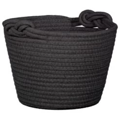 B&M Cara Rope Basket With Handle - Black