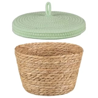 B&M Kendall Basket With Lid - Green - Image 2