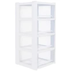 B&M White 4 Tier Drawers